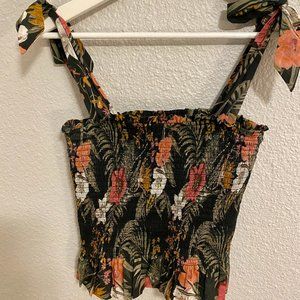 Rebecca Minkoff Dolly Smocked Crop Top XS